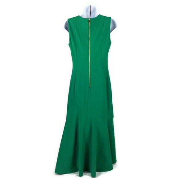 Calvin Klein Green Flounce Midi Sheath Dress Womens Size 4 - Picture 12 of 14